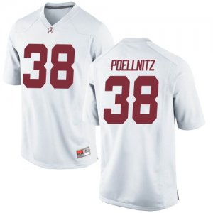 Men's Alabama Crimson Tide #38 Eric Poellnitz White Game NCAA College Football Jersey 2403BTSV5